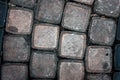 Brick paver background pattern with dark color tones