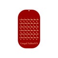 Brick Red Background Sand Color Design Work On Clothing Tag With Slogan Industrial Factories Use On Clothing Tag Design.