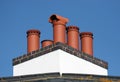 Brick Red Chimney Pots Royalty Free Stock Photo