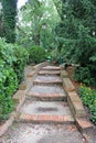 Brick staircase in the green summer Park of Venice Royalty Free Stock Photo