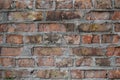 Brick red wall old house background