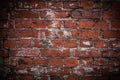 Brick red wall old texture, grunge background for loft Royalty Free Stock Photo