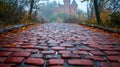 Brick Road Leading to Emerald City Castle Royalty Free Stock Photo