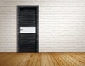 Brick room with modern door Royalty Free Stock Photo