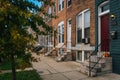 Brick row homes in Remington, Baltimore, Maryland Royalty Free Stock Photo
