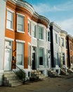 Brick row houses, Baltimore, Maryland Royalty Free Stock Photo