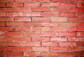 Brick screen saver. Empty brick wall. Red grunge brick in the wall