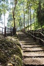 Brick staircase with the fence to the top of the hill Royalty Free Stock Photo