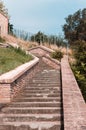 A brick staircase in the park Italy, Europe Royalty Free Stock Photo