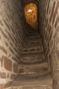 Brick staircase to the old Church leading to the bell tower Royalty Free Stock Photo