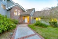 Brick and stone entry of luxury home in San Diego Royalty Free Stock Photo