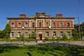 Brick stone military building n Karosta, old Soviet base