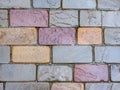 Brick stone old wall texture. old worn brick wall texture background. Brick background of multi-colored tiles Royalty Free Stock Photo