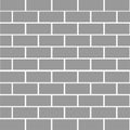 Brick stone wall background. Gray color texture. Rectangle shape. Flat design. Royalty Free Stock Photo