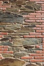 Brick and stone wall detail Royalty Free Stock Photo