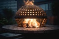 Brick stove grill fire. Generate Ai