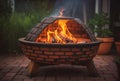 Brick stove grill fire pit. Generate Ai