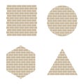 Brick texture shapes. Square round triangle. Geometric Vector forms. Simple gray background. Royalty Free Stock Photo