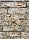 Brick textured wall with gray-brown bricks, brick background. Royalty Free Stock Photo