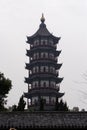 The brick tower style pavilion - Chinese Jiangnan typical Shengjin tower Royalty Free Stock Photo