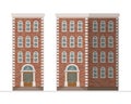 Brick townhouse apartament vector illustration isolated on white background