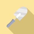 Brick trowel icon, flat style