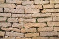 Brick vintage wall plastered with a stone close up / Part of architectural background, rustic materials and texture detail Royalty Free Stock Photo