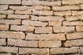 Brick vintage wall plastered with a stone close up / Part of architectural background, rustic materials and texture detail Royalty Free Stock Photo