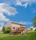 Brick and Vinyl House Back Yard Royalty Free Stock Photo