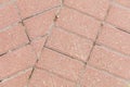 A brick walkway with a pattern of squares Royalty Free Stock Photo