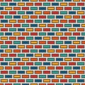 Brick wall abstract background. Bright colors seamless pattern with classic geometric ornament. Bricks motif. Royalty Free Stock Photo