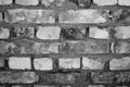 Brick wall abstract background grayscaled