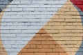 Brick wall with an abstract geometric pattern Royalty Free Stock Photo