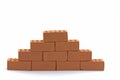 Brick wall against white background Royalty Free Stock Photo