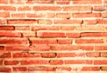 Brick wall ancient old orange surface background beautiful Royalty Free Stock Photo