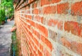 brick wall ancient old orange surface background beautiful select focus with shallow depth of field Royalty Free Stock Photo
