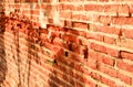 brick wall ancient old orange surface background beautiful select focus with shallow depth of field Royalty Free Stock Photo
