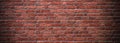 Brick wall, antique old grunge brown red texture wide panorama background Royalty Free Stock Photo
