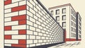 Brick wall, architecture and construction material illustration vector design Generative AI Royalty Free Stock Photo