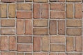 Brick wall background with bricks in a square shape pattern, copy space Royalty Free Stock Photo
