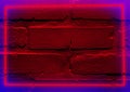 Brick wall illuminated night cement design neon material disco wallpaper close surface abstract texture backdrop