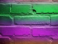 Brick wall background modern design neon material disco wallpaper close surface abstract texture backdrop