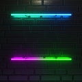 Brick wall background, neon light. 3d illustration Royalty Free Stock Photo