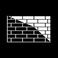 Brick wall black background.Black and white brick wall background on Black ,Abstract vector Royalty Free Stock Photo