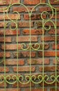 Brick wall block and steel. Royalty Free Stock Photo