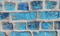 Brick wall.Brick wall of a building.Blue brick wall.Old Red Brick Wall with Lots of Texture and Color. Royalty Free Stock Photo