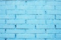 Brick wall. The brick wall painted in blue. Texture background