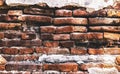 A brick wall or brickwork texture background. its decayed with age. Red brick is used to create a house or wall making Royalty Free Stock Photo