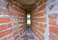 Brick wall close-up, gap in brick wall Royalty Free Stock Photo