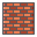 Brick wall colorful line icon, security and build Royalty Free Stock Photo